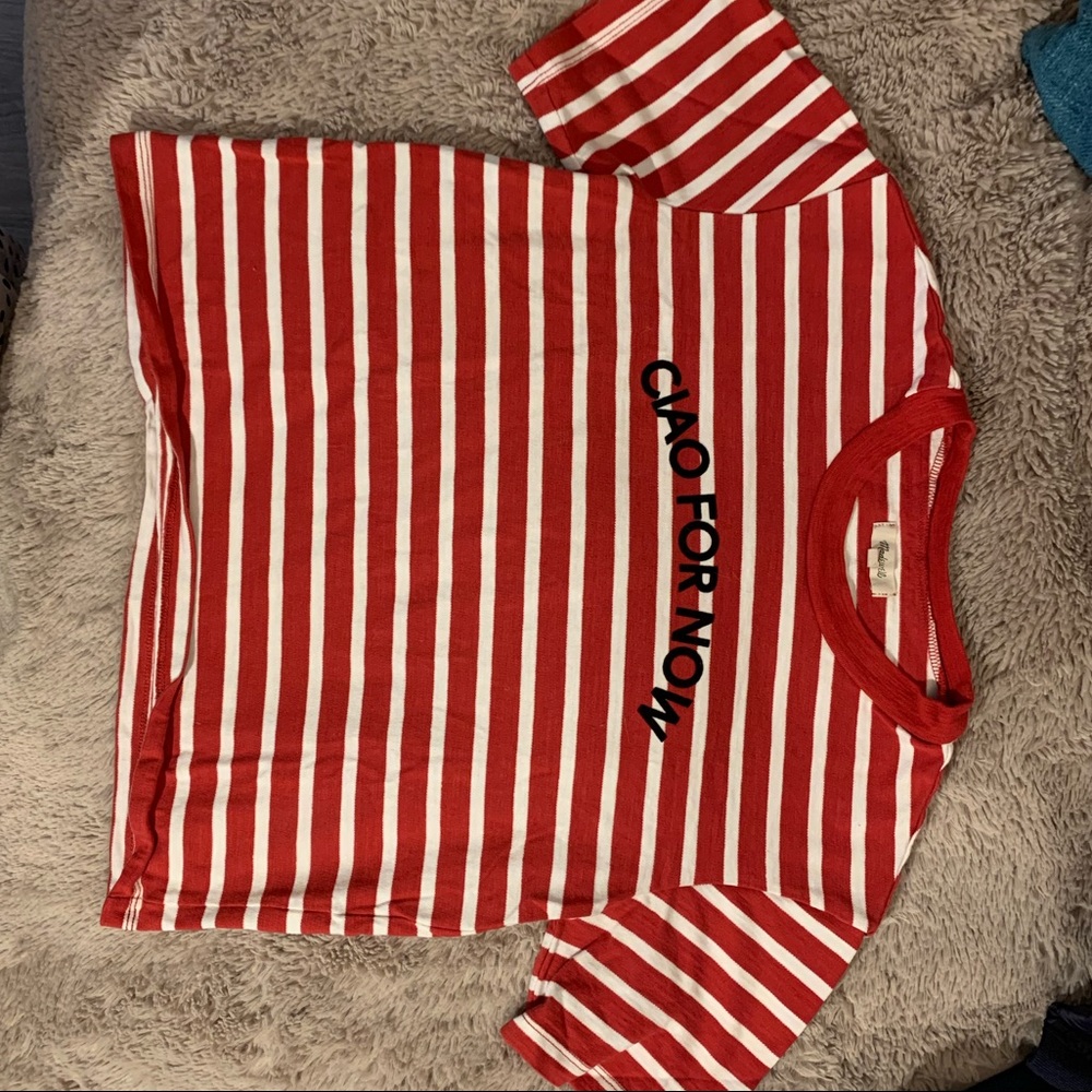 Ciao for now red and white tshirt